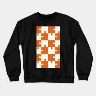 Cute Vintage Orange & White Puzzle Pattern Crewneck Sweatshirt